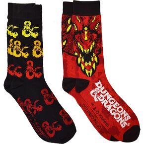 Hyp Dungeon and Dragons Dragons Dice 2 Pack Crew Socks