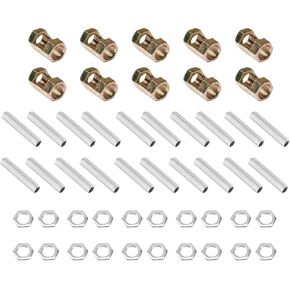 HALIGATE الحديد مسدس الجوز M10 موضوع 25mm ارتفاع مصباح إصلاح أجزاء لأنابيب مصباح الزنك طلاء الحديد، حزمة من 10، لربط أنبوب الخيوط، الإضاءة تمديد قضيب الربط، المسمار الربط in Kuwait