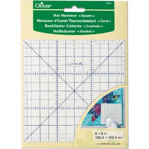 Clover Hot Hemmer Ruler 6"X6" - Square