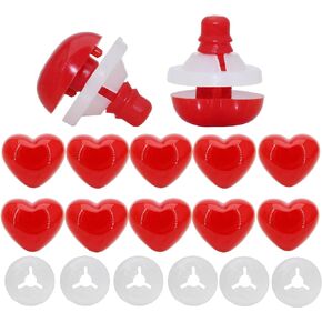 ARTCXC 50Pcs 15mm Black Love Heart Shape Safety Eyes Solid Plastic Safety Eyes Noses with Washers for DIY of Puppet, Bear Crafts, Plush Animal Doll Making Supplies