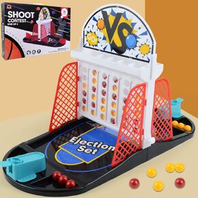 KEJIH Tabletop Basketball Bouncing Pinball Game, Tabletop Arcade Basketball Game, 2 Player Versus Game, Indoor Fun Tabletop Basketball Shooting Game for Kids and Adults, Ideal Gift for Boy ＆ Girl