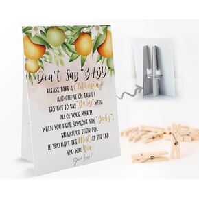 لعبة استحمام الطفل لا تقل الطفل، لافتة لا تقل الطفل (لافتة مقاس 8 × 10 بوصة)، برتقالي، 1 لافتة واقفة + 50 مشبك ملابس (ds48) in Kuwait