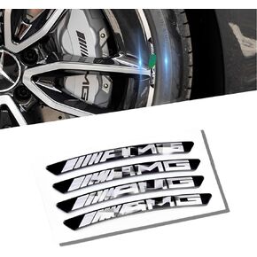 4PCS Car Wheel Rim Wheel hub 3D Decoration Sticker Aluminum Alloy Material for car Wheel Rim Compatible with C63 C43 C300 CLA CLS CLA GLA GLB GLC GLE E63 E53 E43 A45 A35 .etc