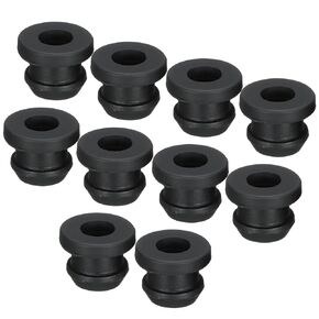 MECCANIXITY 10Pcs Snap Rubber Grommet Plug Mount Dia 11.5mm ID 8.5mm Seal Anti-Scratch for Electrical Box Cable Pipe Black