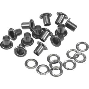 uxcell Grommets Eyelets with Washers Kit, 8 x 4 x 7mm Copper Grommet Chrome Plated for DIY or Craft Projects Black 100 Set