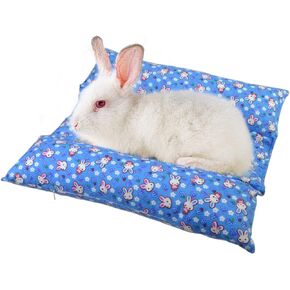 Rabbit Cuddle Bed Bunny Snuggle Bed with Two Detachable Pillows for Rabbits Prevent Sore Hock Mat Flop Bed