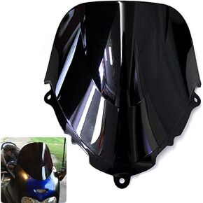 PSLER Windscreen Windshield Double Bubble for Katana GSX600F GSX750F 1998-2008 (Black)
