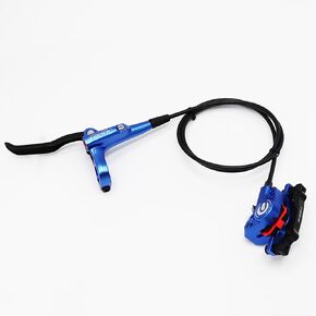 Meteorolite MTB Front Hydraulic Disc Brakes, Blue Aluminum Alloy Hydraulic Brakes for Mountain Bike Left Front 1000mm Hydraulic Bicycle Brakes with is/PM Adapter Fit 160mm Rotor