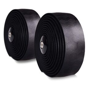 KINGOU Bike Handlebar Tapes PU Grippy Bicycle Bar Tape Wraps with Adhesives, End Plugs and Finishing Tapes,Black
