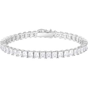 KRKC&CO 2/3/4mm Tennis Bracelets, S925 Sterling Silver with 14k Gold/White Gold Plated, Iced Out 5A Cubic Zirconia Stones, for Women Ladies Bridal Wedding Jewelry