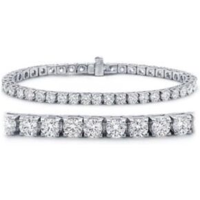 Classic Round Brilliant Diamond Tennis Bracelet in 14K White Gold (I-J Color, I1-I2 Clarity)