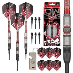 DW Piranha Razor 90% Tungsten Soft Tip Darts, Precision Balanced, Accurate and Durable - Perfect for Professional and Recreational Players