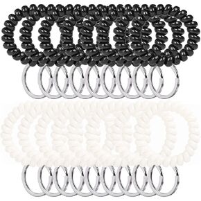 100PCS Wrist Keychain Bracelet Spiral Wrist Coil Key Chain Bulk Plastic Stretchable Spiral Keychain Bracelet Black & White Spring Wrist Keychain Use for Office Workshop Shopping Mall Sauna and More in Kuwait