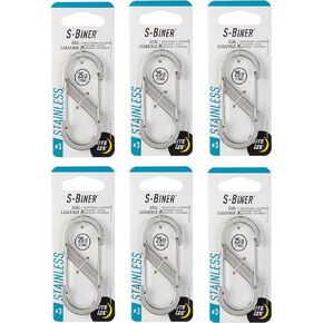 Nite Ize S-Biner Stainless Steel Dual Carabiner - Size 3 - Stainless - 6 Count (6 Pack)