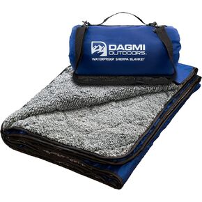 Sherpa Waterproof Outdoor Blanket. Large Sherpa Stadium & Camping Blankets for Cold Weather. Perfect for Picnic, Concerts, Grass, Car, Boat. Windproof, Extra Warm, Machine Washable.