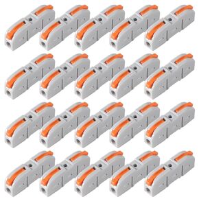 AITRIP 10Pcs Lever Wire Connectors, DIY Mini Quick Terminal Block Compact Splice Electrical Connectors, 1 in 4 Out 24-12 AWG