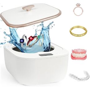 Ultrasonic Jewelry Cleaner, VIPITH Ultrasonic Retainer Cleaner Machine 48kHz Portable UV Cleaner Machine for Dentures, Aligner, Braces, Toothbrush Heads, Ring, Wacth Bands in Kuwait