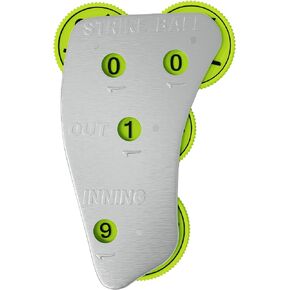 Great Call Athletics Baseball Umpire Count Indicator | Pro 4 Wheel Call Balls Strikes Outs Innings Dial Steel Optic Green