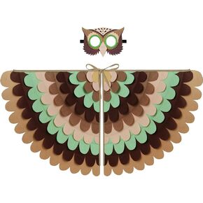 D.Q.Z Bird-Wings-Costume for Kids Dress Up, Felt Feathered Owl Parrot Chicken Animal Role Play Costume, Gift for Girl Boys