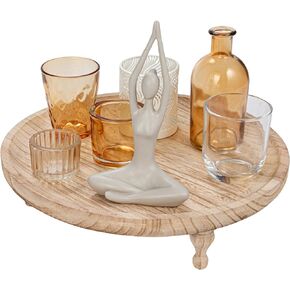 Bloomingville Yoga Figure and Glass Votive Candle Holder Set, Multicolor, Set of 7