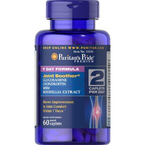 Puritan's Pride 7 Day Formula Joint Soother Glucosamine, Chondroitin, MSM & Boswellia-60 Caplets