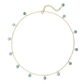DAUMIER Gold Freshwater Pearl Tassel Choker Classical Necklace Jewelry Birthday Gift for Women 16inch