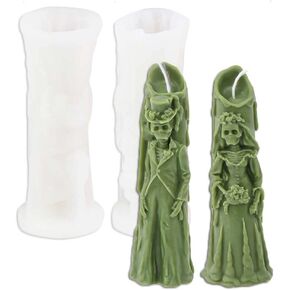 Tone Fun Dress Ghost Groom and Wedding Ghost Bride (2set/pcs) Shape Candle Silicone Molds for Making Candle, Resin, Aromatherapy Candles, Handmade Wax Soap, Home Decor, Craft