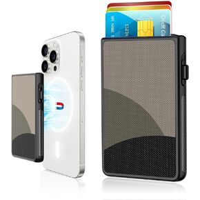 SHANSHUI Magentic Phone Wallet, Magnet Card Holder for Phone Magsafe Wallet Anti-Drop Design Credit Card Wallet Sleeves for Men Compatible with iPhone 15/14/13/12 Series Black