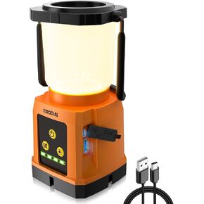 CRODIAL LED Camping Lantern Rechargeable, Camping Essentials 5000mAh Power Bank, Waterproof Camping Tent Light, Lanterns for Power Outages Hurricane Emergency Hiking Outdoor