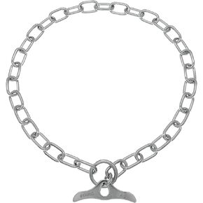 Herm Sprenger Chrome Plated Steel Fur Saver Dog Collar with Medium Links and Toggle Closure Professional Training Collar for Small Medium Large Dogs Correction Slip Chain Made in Germany (26in (65cm))