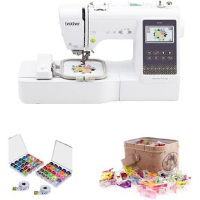 Brother SE700 Elite Computerized LCD Touchscreen Sewing and Embroidery Machine Bundle with Sewing Bundle (3 Items)