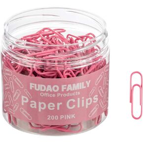 Small Paper Clips, 1.1 Inch Paper Clip, 200 pcs Paperclips (Small, Pink)