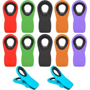 Ninth Five Chip Clips Bag Clips, 12 Pack Foods Snacks Bag Sealing Clips Clamps, Refrigerator Magnet Clips Easy Hanging for Home Kitchen Storage