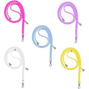 5 قطع من حبال الهاتف الخلوي العالمية القابلة للتعديل والفصل والرقبة من النايلون بألوان فاتحة (الوردي والأبيض والأرجواني والأزرق الفاتح والأصفر) 5 قطع وسادات بطاقات شفافة لمعظم الهواتف الذكية in Kuwait