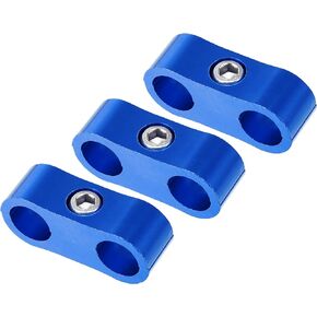 X AUTOHAUX 3pcs Aluminum Alloy AN4 Car Hose Separator Clamp Fuel Line Connector for Oil Fuel Hose Black