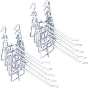 Sourcemall Stainless Steel Grid Wall Bracket Peg Board Display Hook for Panel for Supermarket 4 inch 30pack