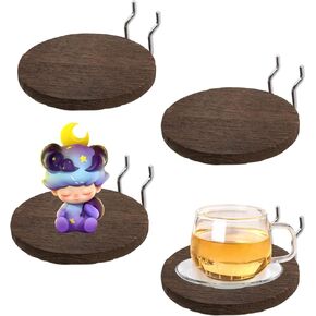 Circle Pegboard Shelf, 4 Pcs Wooden Circle Pegboard Shelves with Metal Ring Style Pegboard Hooks, PegBoard Organizer Shelves, Pegboard Accessories for Craft Room, Home, Kitchen, Garage, Office