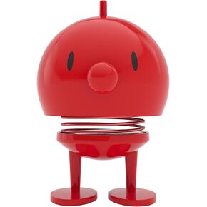 Hoptimist Junior Bumble, Home Decor Ornament - Wobble Figure, Plastic W/Metal Spring, Medium - Creates Cheerful Movement- (Red)