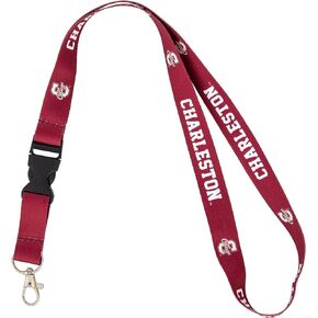 Desert Cactus College of Charleston Lanyard Cougars C of C Car Keys ID Badge Holder Keychain Detachable Breakaway Snap Buckle (Red)