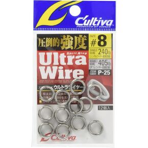 Owner 72825 P-25 Split Ring Ultra Wire #8 240lb/405lb 12 Pieces