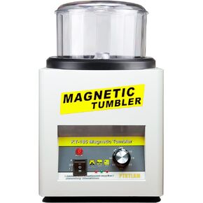 PTKTLAM Magnetic Tumbler, Jewelry Polisher with 7.1"(180mm )Polishing Barrel & 200g Burnishing Pins for Jewelry，Automatic forward and reverse rotation(KT-185)