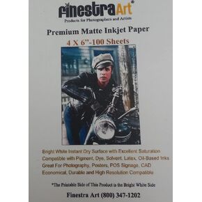 4" x 6" Premium Arctic Matte Inkjet Photo Paper - 100 Sheets