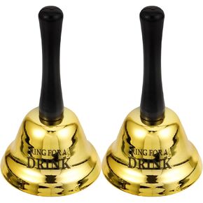 CHILDWEET 2pcs Bar Rattle Music Instruments for Adults Service Bell for Desk Bells for Crafts Restaurant Bell Loud Hand Bell Hand Shaking Bell Service Calling Bell Hotel Service Bell Metal