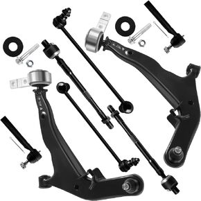 SCITOO 8pcs Front Suspension Kit 2 Lower Control Arm w/Ball Joint Assembly 2 Sway Bar 2 Inner 2 Outer Tie Rod End fit for 2005 2006 2007 For Nissan Murano S SE SL 3.5L K620559 K620558 K80256 K80255