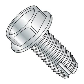 Small Parts 31081W Steel Thread Cutting Screw, Zinc Plated Finish, Hex Washer Head, Type 1, 5/16"-18 Thread Size, 1/2" Length (Pack of 10)