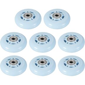M METERXITY 8 Pack PU Skate Wheels - Inline Skate PU Wheels with Bearing, Apply to Roller Skating/Outdoor Sports (24 x 70mm, Blue)