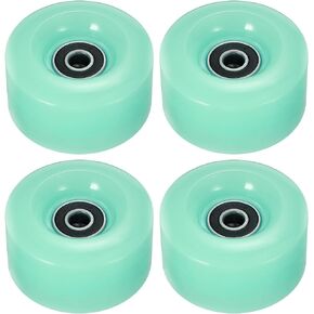 M METERXITY 4 Pack Skate Wheels - PU Quad Skate Fitting Wheels with Bearing, Apply to Double Row Roller Skating/Skateboard (Green)