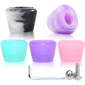 VNAKER PU Rubber Roller Skate Toe Stoppers 1 Pair with Screws Jelly Blue