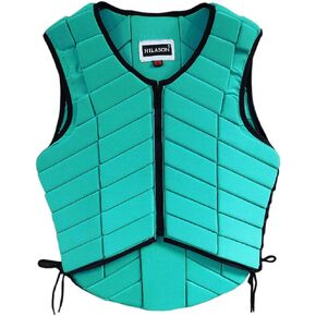 HILASON Adult Safety Equestrian Eventing Protective Vest Turquoise | Toddler Saftey Vest | Zipper Vest | Horse Riding Vest