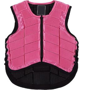 VBESTLIFE Nylon Kids Equestrian Vest, Safety Foam Padded Horse Riding Protective Gear Children's Equestrian Body Protector Pink(CS)